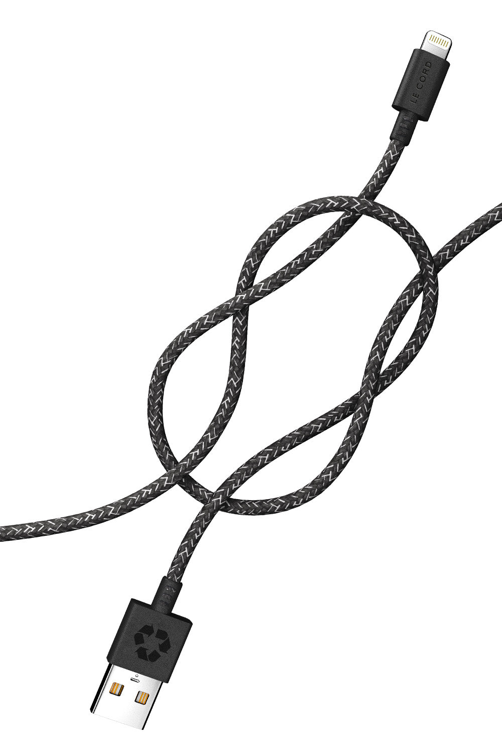 Câble Lightning iPhone noir - 2 mètres - Fabriqué à partir de filets de pêche recyclés 